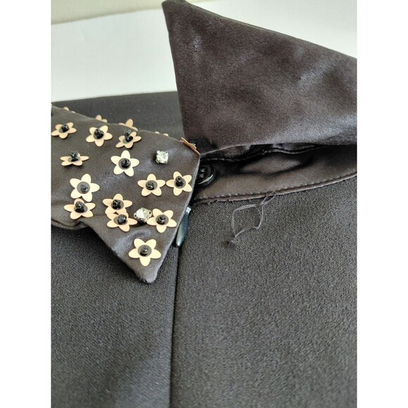 Betsey Johnson Black Sleeveless Lined A-Line Dress with Embellished Collar Sz 8 - Picture 10 of 11